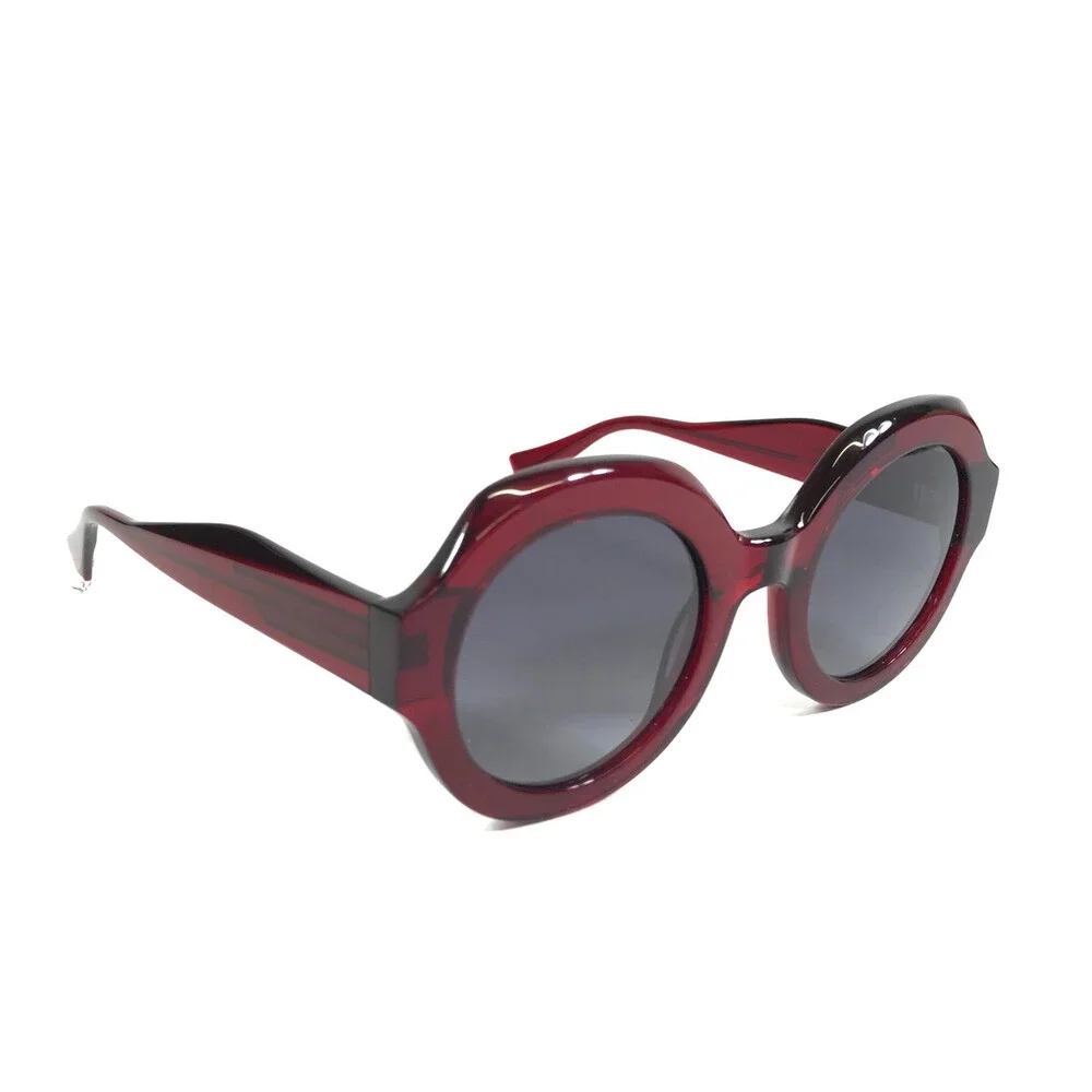 Gigi Studios Sunglasses MADDIE 67063/6 Red Round Frames w/ Blue Gradient Lenses